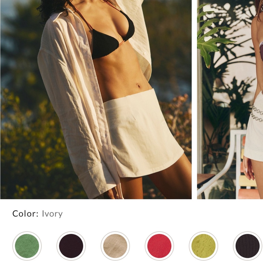 Free People Ivory Mini Skirt